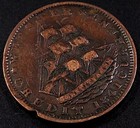 1841 Hard Times Token  Webster Credit Current  Not One Cent For Tribute 