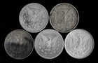 Five  5  Morgan Dollars 90  Silver  1881-1896   lower Grade cull  Lot C05