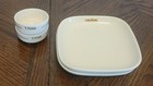 2 Usair Us Airways Airlines Appetizer Snack Plates w 2 Dip Bowls-mayer China 
