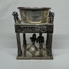 Sterling Silver 925 Wedding Kiddush Cup Stand - Bride Groom Lions Chuppah