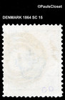 Denmark 1864 Sc 15 Royal Emblems 16s Used No Gum Olive Green P13 Very Fine