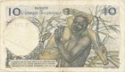 French West Africa Banknote 10 Francs 1954 Vf 