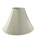 Ivory Bell-shaped Lamp Shade 18  Wide Linen Paneled Fabric Traditional Home Deco
