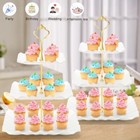  3 Tier Cupcake Stand  Plastic Tiered Serving Stand Dessert Tray For Tea 