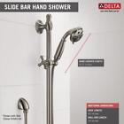 Delta H2okinetic 3-setting Slide Bar Hand Shower Stainless-certified Refurbished
