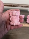 Vintage Hobbyist Macrame Elephant Beads  Lot Of 3 Ceramic Boho