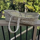 Baby Moses Sweetgrass Basket Woven Handles Boho Nursery Baby Shower Decor