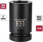 Mixpower 1 Inch Drive Deep Impact Socket  Cr-mo  33mm  6 Point  Radius 33mm 