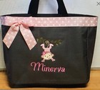 Personalized Baby Diaper Bag Tote Monogrammed Monkey Girl On Vine