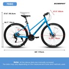 21-speed Hybrid Bike 700c City Bicycle With Dual Disc Brakes Carbon Steel Frame