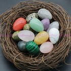 Natural Multicolor Egg-shaped Magic Crystal Healing Ball Sphere Gemstone 1 Pcs