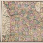 1896 Missouri Map Original 12x9 Antique Hand-colored - Railroads Townships