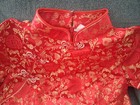 Chinese Cheongsam Qipao Dress Red Gold  Sz Xl  fits Like M l  