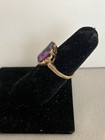 Vintage Antique Art Deco 10kt Yellow Gold Synthetic Purple Sapphire Ring 5 25sz