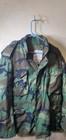 Vtg Us Army Cold Weather Field Coat Alpha Industries Sz Large Woodland Camo 