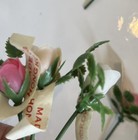 50 Vintage Plastic Tiny Miniature Roses Made In Hong Kong  Pink White Peach 