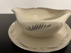 Vintage Flintridge China Gravy Boat Attached    continental White    Ca 1954-1971