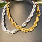 10mm Stainless Steel Rope Chain Men Pvd Plated Necklace Choker Hip Hop Jewelry