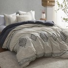 Oli Anderson Boho Duvet Cover Set Queen Size  Beige And Gray Color Clash 3 Pi   