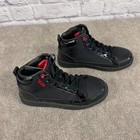 Rare Vintage Cadillac Kids High Top Sneakers Black Patent Logo Lace Up Size 3 5