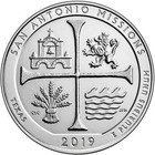 2019-p 5 Oz Burnished Atb San Antonio Missions National Historical Park Silver