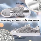 Aisfaes Bling Fashion Glitter Tennis Shoes - Sequin Low Top Lace-up Walking