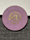  3 Westside Lanes Chip Poker Chip Olympia Washington Gambling Poker Chip Token