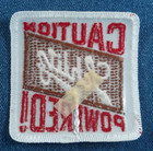 Nos Original Vintage Caution Schlitz Powered Beer Patch Malt Liquor Brewery Bar