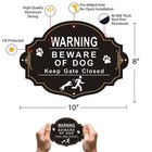 Adfitjo Beware Of Dog Sign  2 Pack Signs 10 X 7 Inche  Black