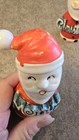 Vintage Santa Clause Ceramic Merry Christmas Salt Pepper Shakers Japan W plugs