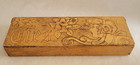 Vtg Burned Wood Ties Box Art Nouveau Lady Floral Pyrography Case