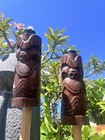 New Set Of 2 Traditional Ku Tiki Torches W cans By Smokin    Tikis Hawaii Oceanic