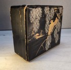 Antique Hand Painted Meiji Period Japanese Lacquer Jewelry Trinket Box 