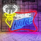 Beer Miller Lite Neon Sign Beer Bar Neon Sign Decor Wall Led Man Cave Miller Lit