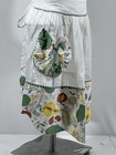 Vintage Waist Apron 16x2 Sheer W fruit Print Fabric Single Pocket Cottage Core