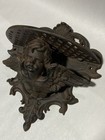 Vintage Cast Iron Cherub Cupid Angel Wall Scone Shelf Ornate Victorian 