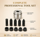 Big Self Centering Coin Ring Hole Punch Set  No Spacers 1 4  To 3 4 