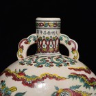 Beautiful Chinese Hand Painting Five Colours Porcelain Figure Flat Vase