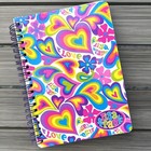 Lisa Frank Phat Pad Notebook Love Hearts   Flowers 7x5 Small 90s 00s Vintage