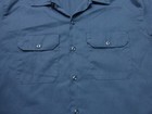 Dickies Mens Button Up Work Shirt Size L Navy Blue Flex Long Sleeve