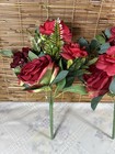 2 Bouquets 13  Silk Rose  Bud Artificial Flower Bushes Wedding Party Decorations