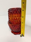 Vintage Indiana Glass Diamond Point Fairy Lamp Ruby Red Amberina  flashing 