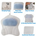 Bathtub Pillow With Gel Cushion Headrest   6 Suction Cups     Ergonomic Neck   Bac