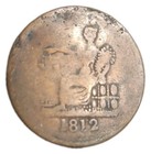 1812 Lower Canada Half Penny Tiffin 1 2 P Copper Token Joseph Tiffin Montreal
