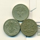 3 Different 1 Pound Coins From Great Britain  1983  1984   1985 