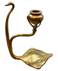 Antique Tiffany Studios Bronze Cobra Candle Holder Candlestick Signed