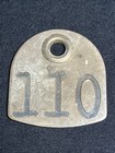 Vintage Brass Cow Number Tag Dairy Farm Cattle Marker 110 Double Side Original