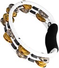 Handheld Tambourine For Adults - Traditional Musical Instrument  Mixed Jingles 