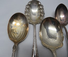 Silverplate Silverware Serving Pieces Spoons Ladles Butter Knives Mixed Lot 21