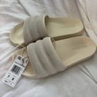 Adidas Adilette Comfort Men s Cushioned Slide Sandals Beige Logo Us 8